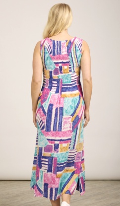 Mudflower Abstract Print Summer Dress